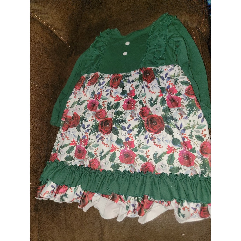 Boutique holiday Christmas rose dress size 2XL fits like 6 7